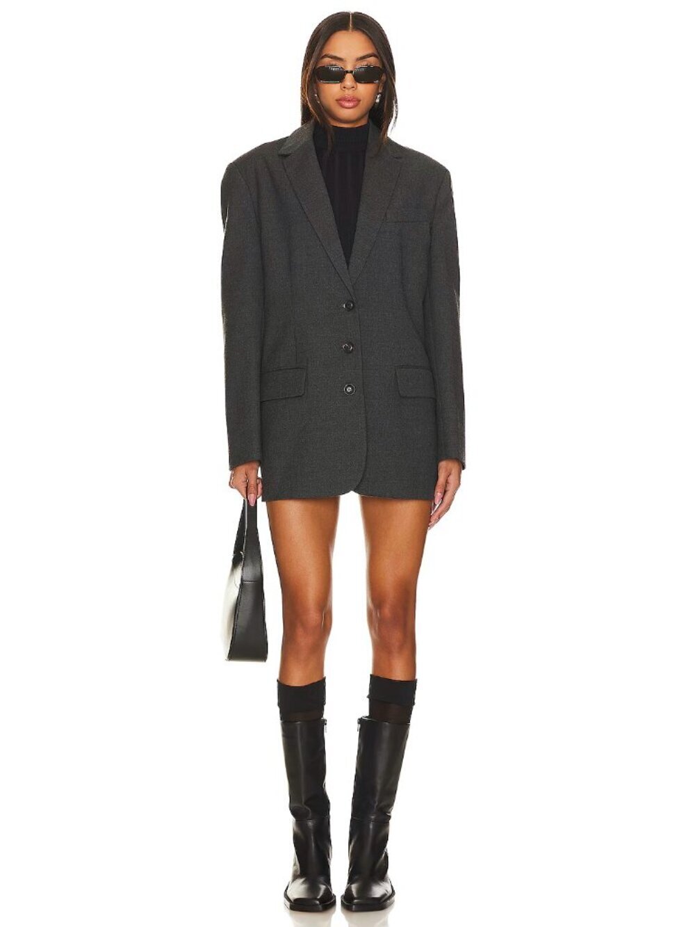 MARISSA WEBB Cohen Leni Wool Blend Oversied Boyfriend Blazer Dress, Size M